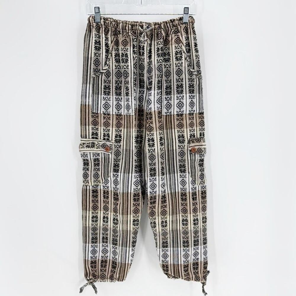 Indian Creations Bohemian Cotton Pants Hippie Pants size S indigenous brown